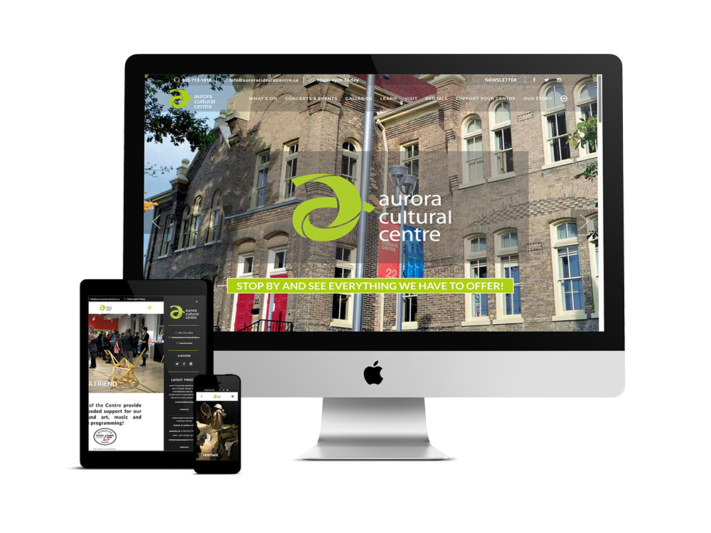 Aurora Cultural Centre website on various devices