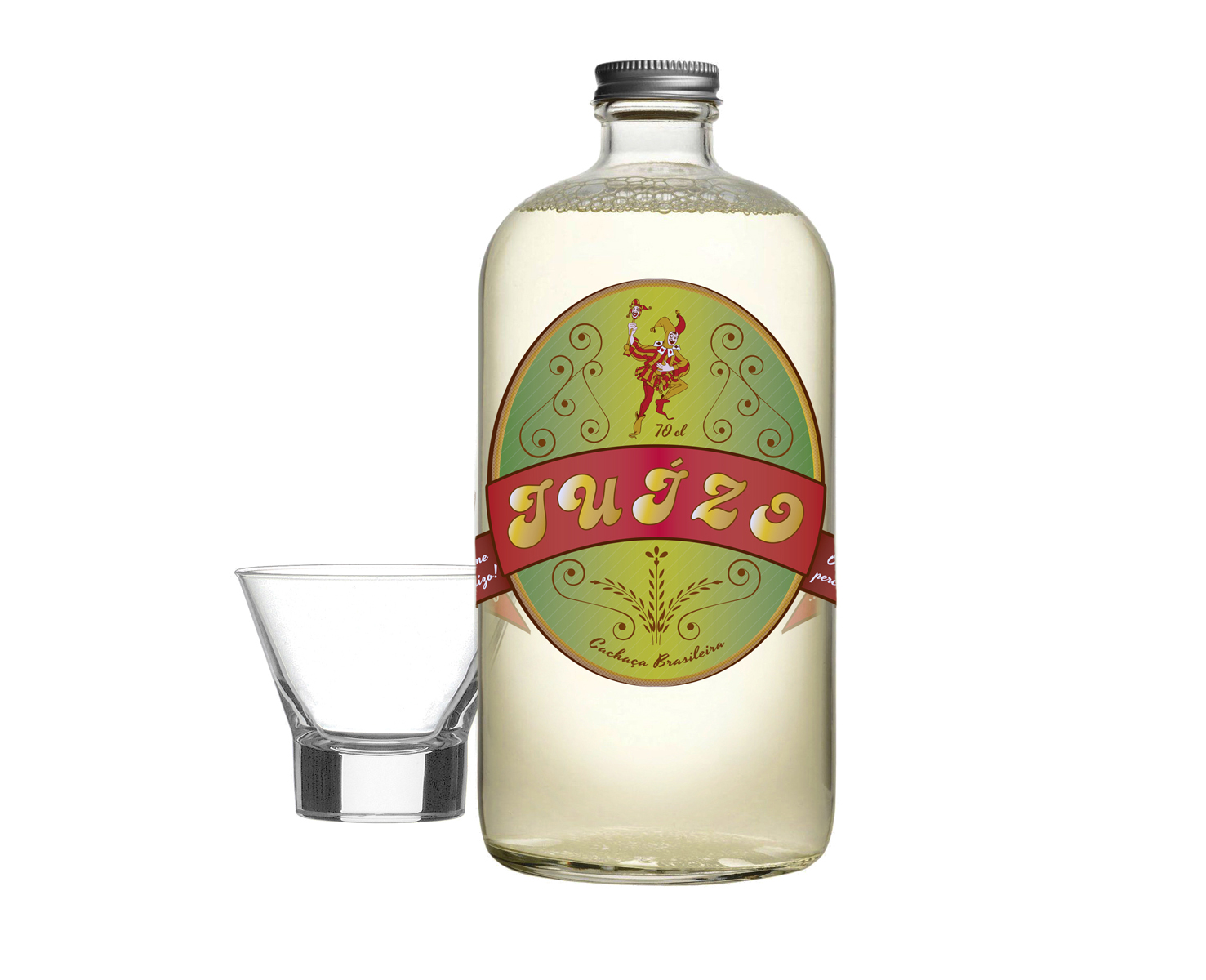 Juízo Cachaça Label on Bottle
